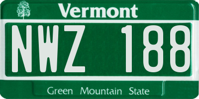 VT license plate NWZ188