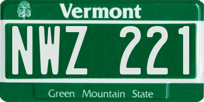 VT license plate NWZ221