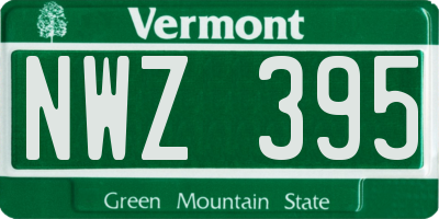 VT license plate NWZ395
