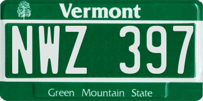 VT license plate NWZ397