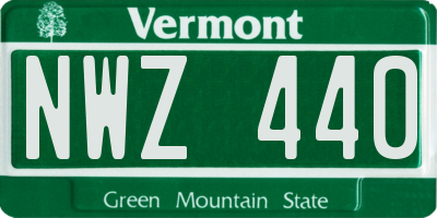 VT license plate NWZ440