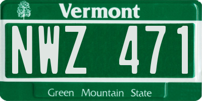 VT license plate NWZ471