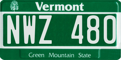 VT license plate NWZ480