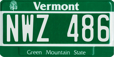 VT license plate NWZ486