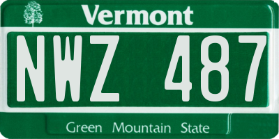 VT license plate NWZ487