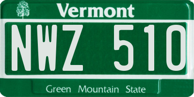VT license plate NWZ510