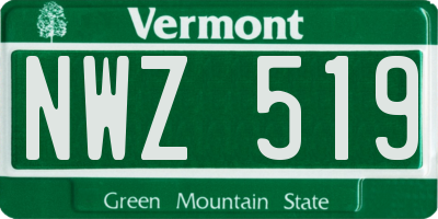 VT license plate NWZ519