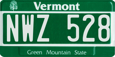 VT license plate NWZ528
