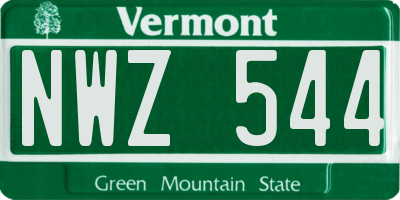VT license plate NWZ544