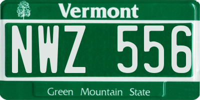 VT license plate NWZ556