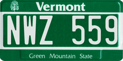 VT license plate NWZ559