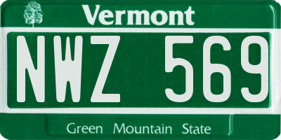 VT license plate NWZ569