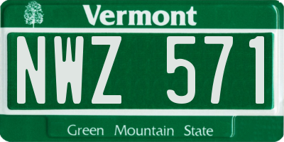VT license plate NWZ571