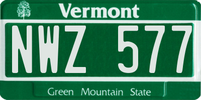 VT license plate NWZ577