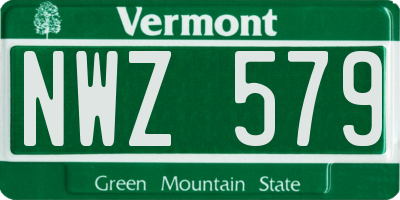 VT license plate NWZ579