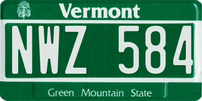 VT license plate NWZ584