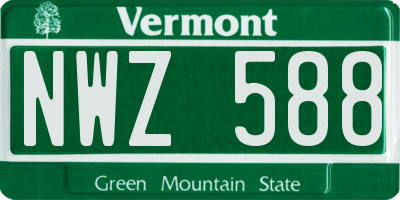 VT license plate NWZ588