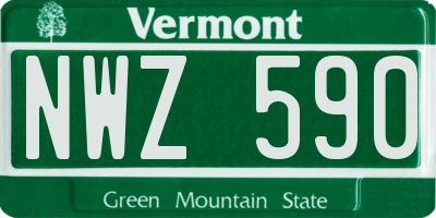 VT license plate NWZ590