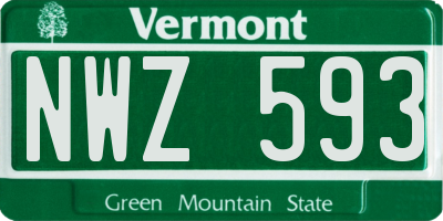 VT license plate NWZ593