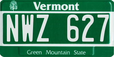 VT license plate NWZ627