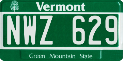 VT license plate NWZ629