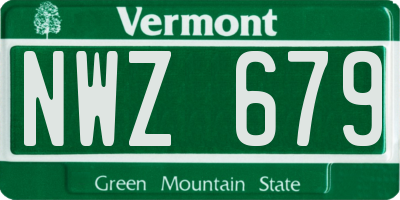 VT license plate NWZ679