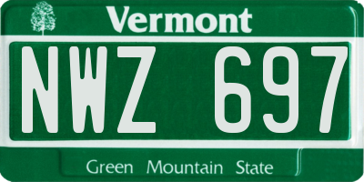 VT license plate NWZ697