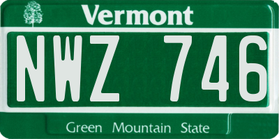 VT license plate NWZ746