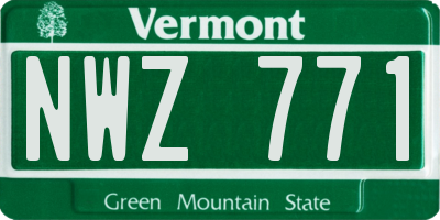 VT license plate NWZ771