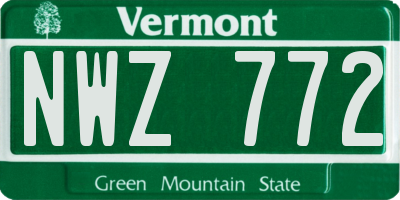 VT license plate NWZ772