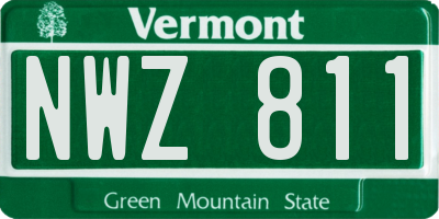 VT license plate NWZ811