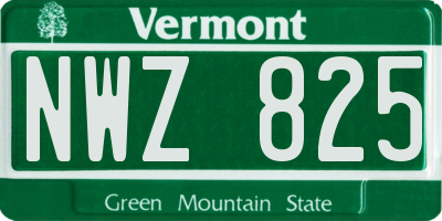 VT license plate NWZ825