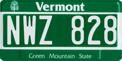 VT license plate NWZ828