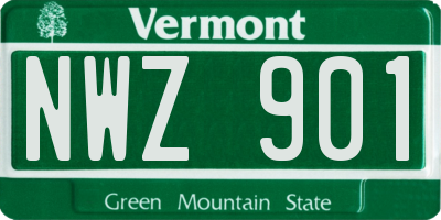 VT license plate NWZ901