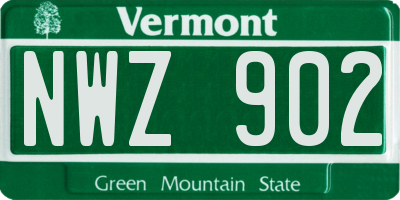 VT license plate NWZ902