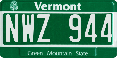 VT license plate NWZ944