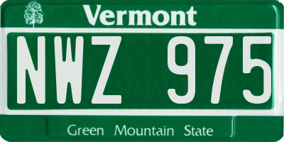 VT license plate NWZ975