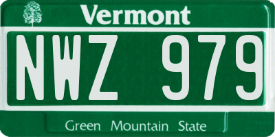 VT license plate NWZ979