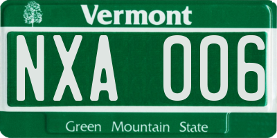 VT license plate NXA006