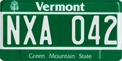 VT license plate NXA042
