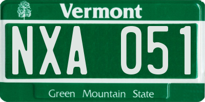 VT license plate NXA051