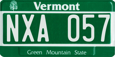 VT license plate NXA057