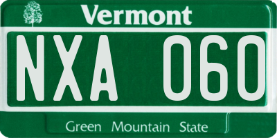 VT license plate NXA060