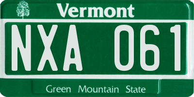 VT license plate NXA061