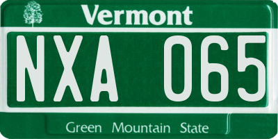 VT license plate NXA065