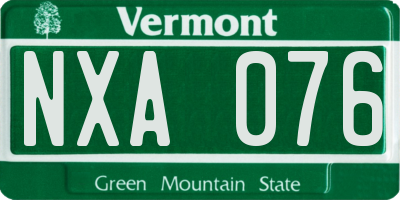 VT license plate NXA076