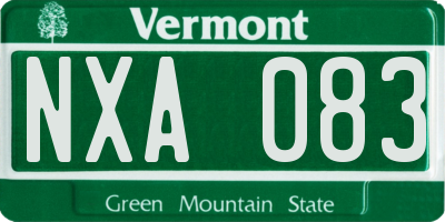VT license plate NXA083