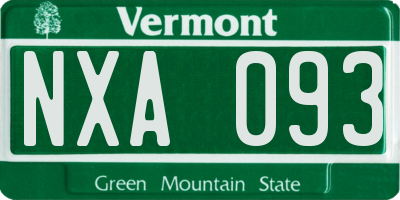 VT license plate NXA093