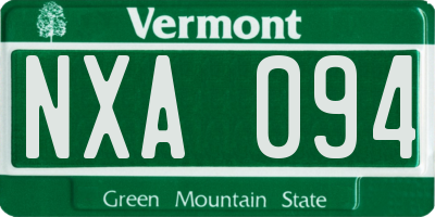 VT license plate NXA094