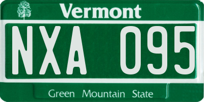 VT license plate NXA095